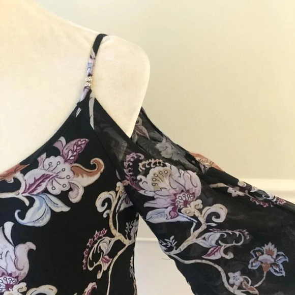 WHBM Floral Shift Dress S Black - Picture 7 of 8